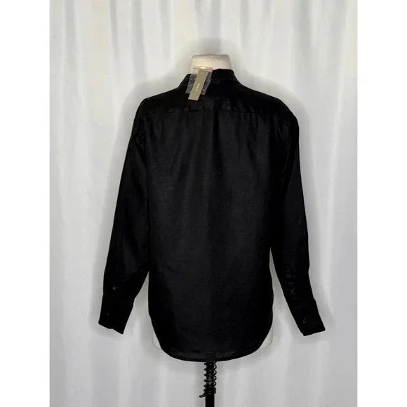 NWT!! J. CREW Garçon Classic Shirt Baird McNutt Irish Linen Solid Black Size 12